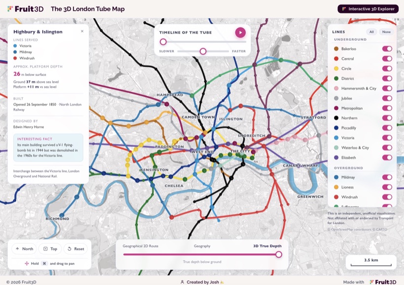 The 3D London Tube Map